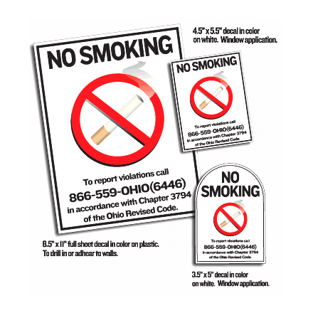 "NO SMOKING" Sign Kit